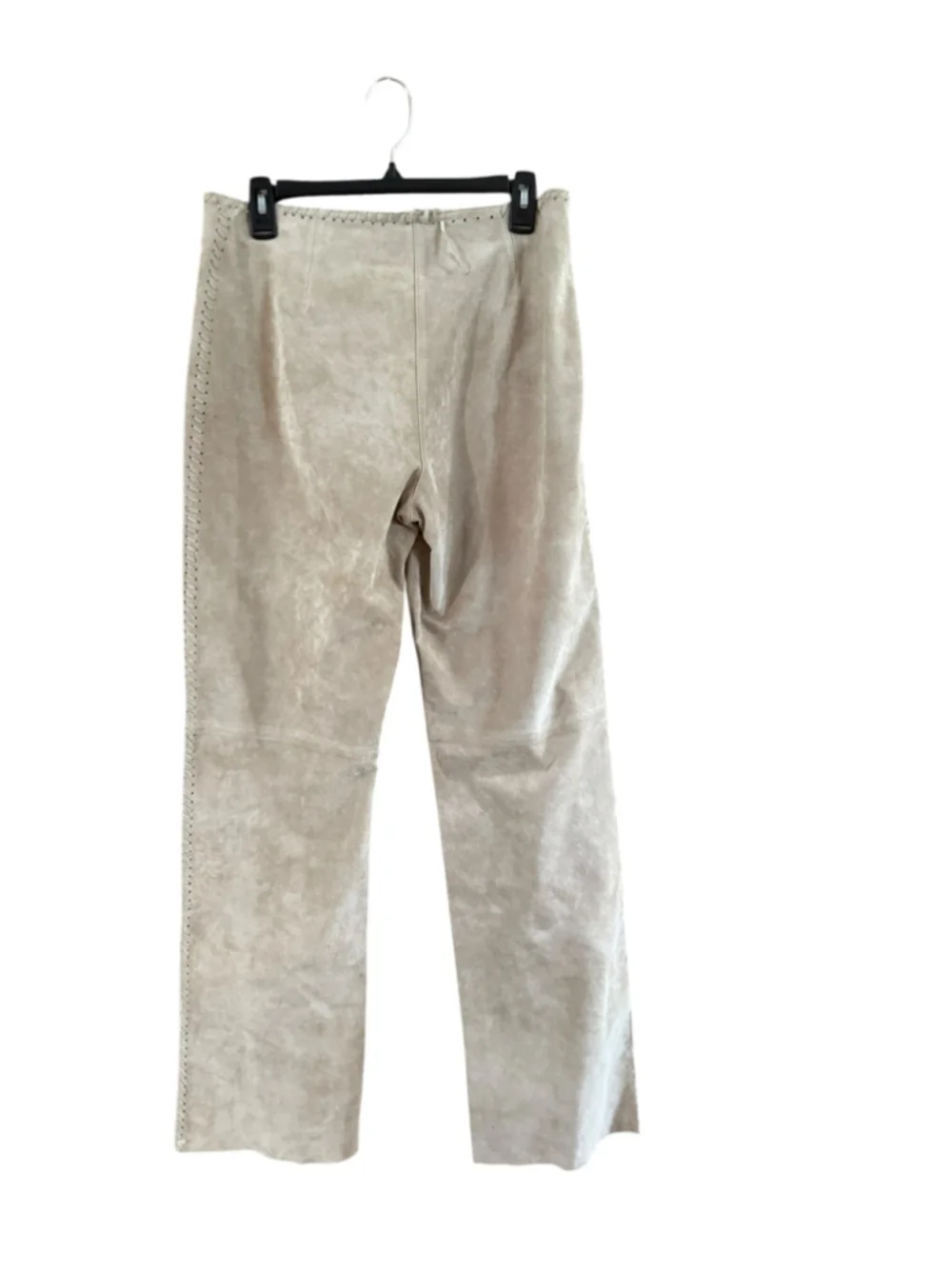 Women's Planet Suede Leather Flare Pants Size 10 Beige